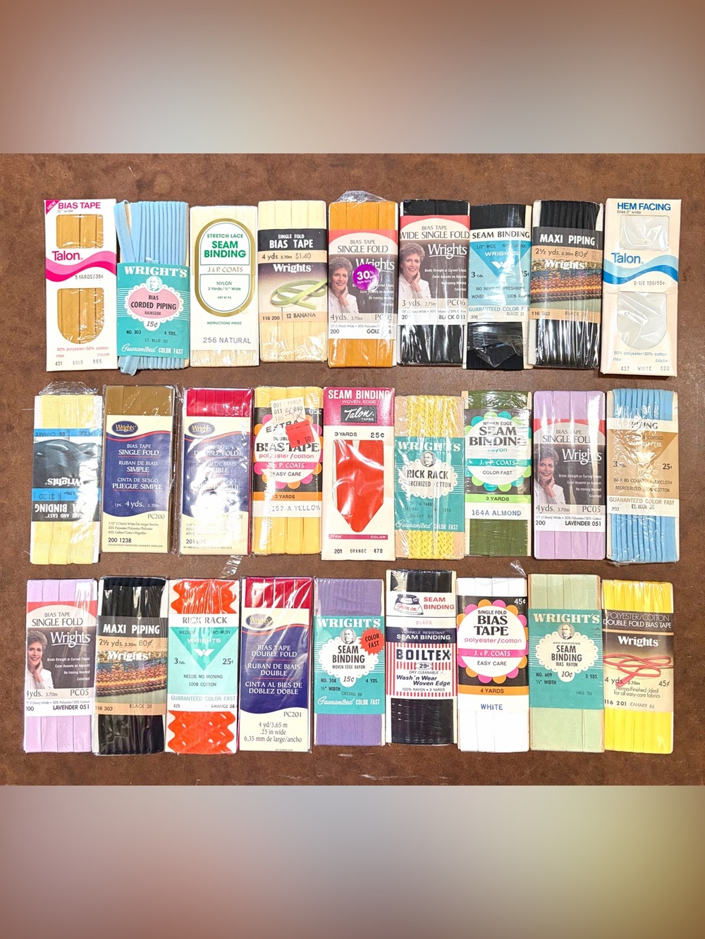 Vintage- 110 new- 45 opened, Bias Tape & Seam Binding Assorted Colors